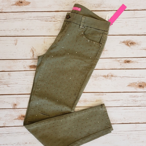 Tinseltown Denim - NWT-Tinseltown Green Embellished Jeans Sz 13